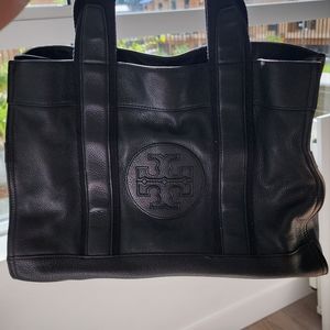Tory Burch Black Leather Ella Bag (Large)